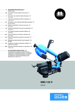 GÜDE PÁSOVÁ PILA NA KOV MBS 125 V 40543 Manuál
