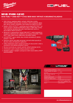 MILWAUKEE M18 FUEL™ ONE-KEY™ 8 kg SDS-Max vrtací a bourací kladivo 4933499269 A4 PDF