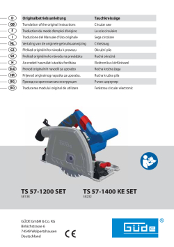 GÜDE PONORNÁ PILA TS 57-1400 KE SET 58232 Manuál
