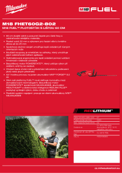 MILWAUKEE M18 FUEL™ plotostřih s lištou 60 cm 4933498385 A4 PDF