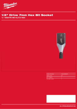 MILWAUKEE ½″ nástrčný klíč Hex 7 mm 4932480845 A4 PDF