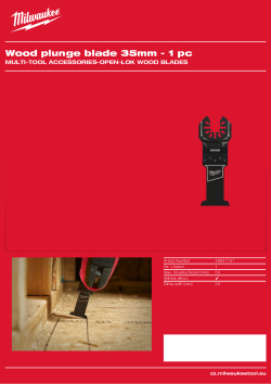 MILWAUKEE Ponorný řezný nůž na měkké dřevo, PVC a sádrokarton. 48851101 A4 PDF
