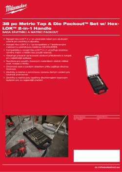 MILWAUKEE Sada závitníků a matric PACKOUT™ s rukojetí Hex-LOK™ 2 v 1 4932498721 A4 PDF