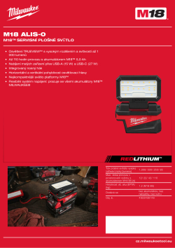 MILWAUKEE M18™ servisní plošné světlo 4933498148 A4 PDF