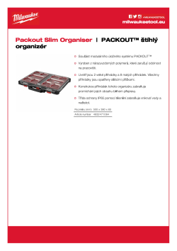 MILWAUKEE PACKOUT™ úzký organizér 4932471064 A4 PDF