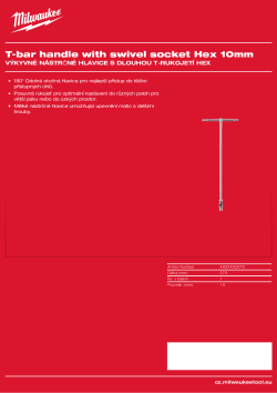 MILWAUKEE Výkyvná nástrčná hlavice s dlouhou T-rukojetí Hex 10 mm 4932492679 A4 PDF