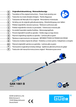 GÜDE Motorová vyvětvovací pila GAK 1001 B 94418 Manuál