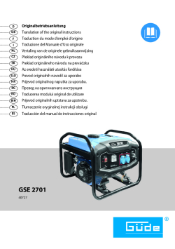 GÜDE Generátor proudu GSE 2701 40727 Manuál