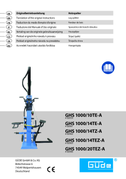 GÜDE Štípač dřeva GHS 1000/14TE-A 2061 Manuál