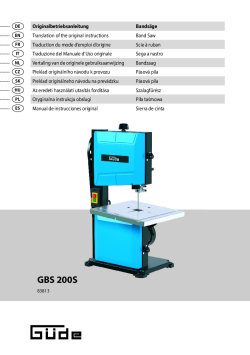 GÜDE Pásová pila GBS 200S 83813 Manuál