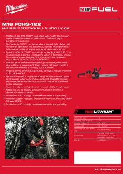 MILWAUKEE M18 FUEL™ řetězová pila s lištou 40 cm 4933499217 A4 PDF