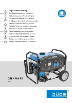 GÜDE Generátor proudu GSE 4701 RS 40729 Manuál