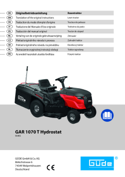 GÜDE Zahradní traktor GAR 1070 T-H 95493 Manuál