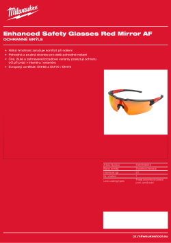 MILWAUKEE Ochranné brýle červené zrcadlové 4932498548 A4 PDF
