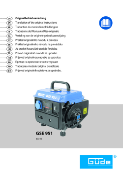 GÜDE Generátor proudu GSE 951 40726 Manuál