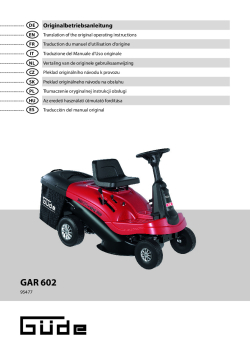 GÜDE Zahradní traktor GAR 602 95477 Manuál