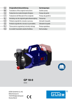 GÜDE Akumulátorové zahradní čerpadlo GP 18-401-30 58564 Manuál