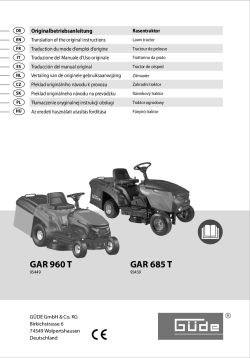 GÜDE Zahradní traktor GAR 960 T 95449 Manuál