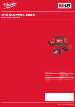 MILWAUKEE M18™ sada nářadí 4933492838 A4 PDF