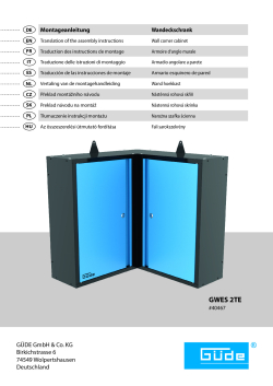 GÜDE Závěsná rohová skříňka GWES 2TE 40467 Manuál