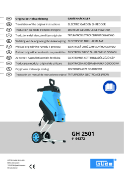 GÜDE Elektronický zahradní drtič GH 2501 94372 Manuál
