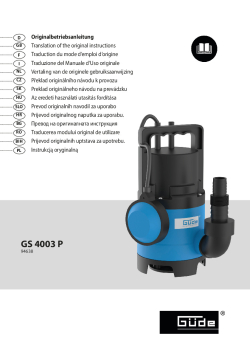 GÜDE Ponorné kalové čerpadlo GS 4003 P 94638 Manuál