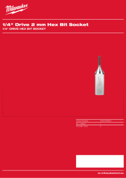 MILWAUKEE ¼″ nástrčný klíč Hex 2 mm 4932480823 A4 PDF