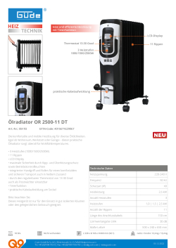GÜDE OLEJOVÝ RADIÁTOR OR 2500-11 DT 85193 Manuál