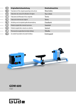 GÜDE Soustruh na dřevo GDM 600 11421 Manuál