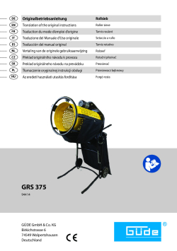 GÜDE BUBNOVÁ TŘÍDIČKA GRS 375 94414 Manuál