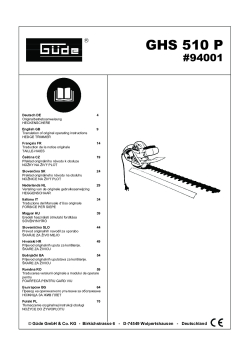 GÜDE Elektrické plotové nůžky GHS 510 P 94001 Manuál
