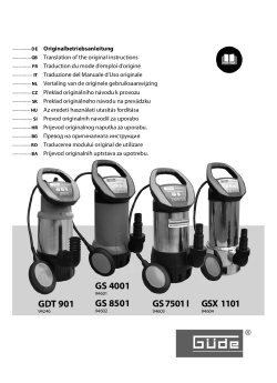 GÜDE Ponorné kalové čerpadlo GSX 1101 94604 Manuál