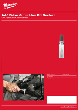 MILWAUKEE ¼″ nástrčný klíč Hex 6 mm 4932480828 A4 PDF