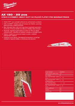 MILWAUKEE SAWZALL™ B. AX™ 150 x 5T - 25 ks 48008021 A4 PDF