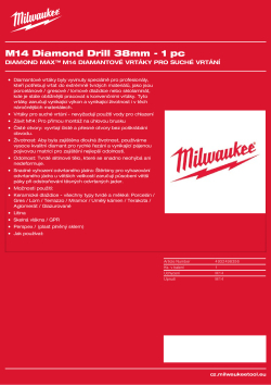 MILWAUKEE M14 Diamond Drill 4932498356 A4 PDF