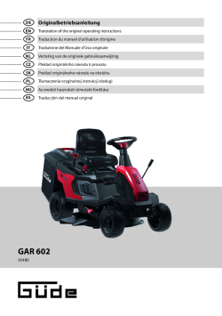 GÜDE Zahradní traktor GAR 651 95480 Manuál