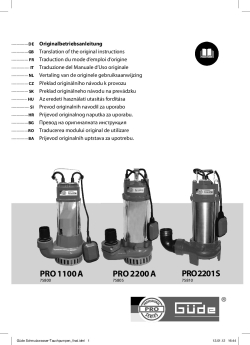 GÜDE Ponorné kalové čerpadlo PRO 2200 A 75805 Manuál