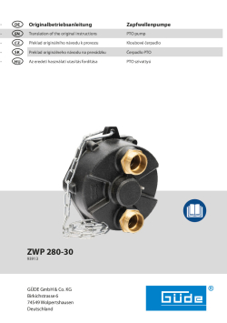 GÜDE Čerpadlo na vývodovou hřídel ZWP 280-30 93913 Manuál