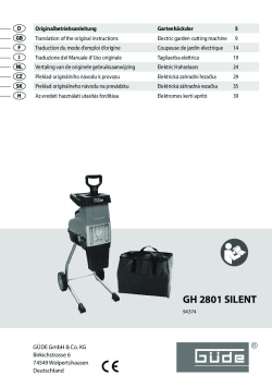 GÜDE Elektrický štěpkovač GH 2801 SILENT 94374 Manuál