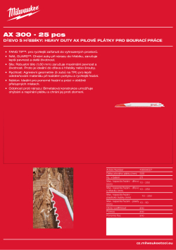 MILWAUKEE SAWZALL™ B. AX™ 300 x 5T - 25 ks 48008027 A4 PDF