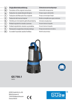 GÜDE Kombinované ponorné čerpadlo GS 750.1  2V1 94600 Manuál