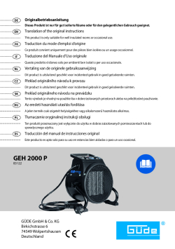 GÜDE ELEKTRICKÝ PŘÍMOTOP GEH 2000 P 85122 Manuál