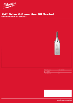 MILWAUKEE ¼″ nástrčný klíč Hex 2,5 mm 4932480824 A4 PDF