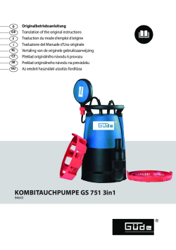 GÜDE Kombinované ponorné čerpadlo GS 751 94643 Manuál