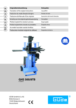 GÜDE Štípač dřeva GHS 500/8 TB 2054 Manuál