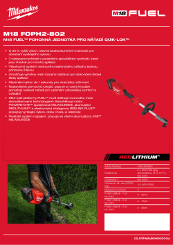 MILWAUKEE M18 FUEL™ pohonná jednotka pro nářadí QUIK-LOK™ 4933492664 A4 PDF