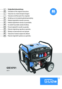 GÜDE Generátor proudu GSE 8701 RS 40731 Manuál