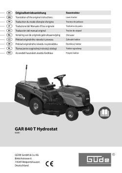 GÜDE Zahradní traktor GAR 840 T-H 95491 Manuál