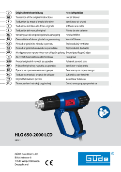 GÜDE HORKOVZDUŠNÁ PISTOLE HLG 650-2000 LCD 58121 Manuál