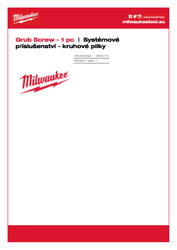 MILWAUKEE Aretační šroub středicích vrtáků pro děrovky 06832712 A4 PDF